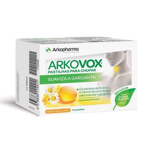 Arkovox Tabletas chupadoras de miel y limón (24 tabletas)