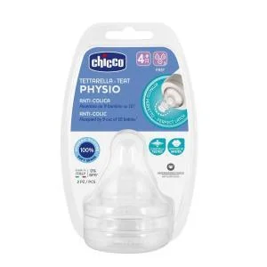 Chicco Tetina Physio de Silicone Fluxo Rápido 4M+ X2