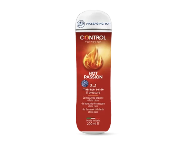Control Hot Passion Gel de Masaje Hidratante 3 en 1 200mL