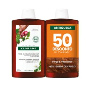 Klorane Champô com Quinina e Edelweiss Pack Promocional -50% na 2ª unidade 2x400mL