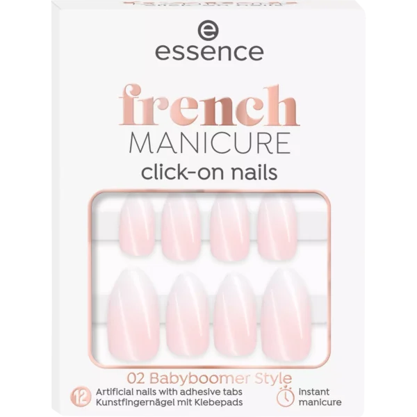 Essence - unhas click-on French MANICURE 02 Babyboomer Style